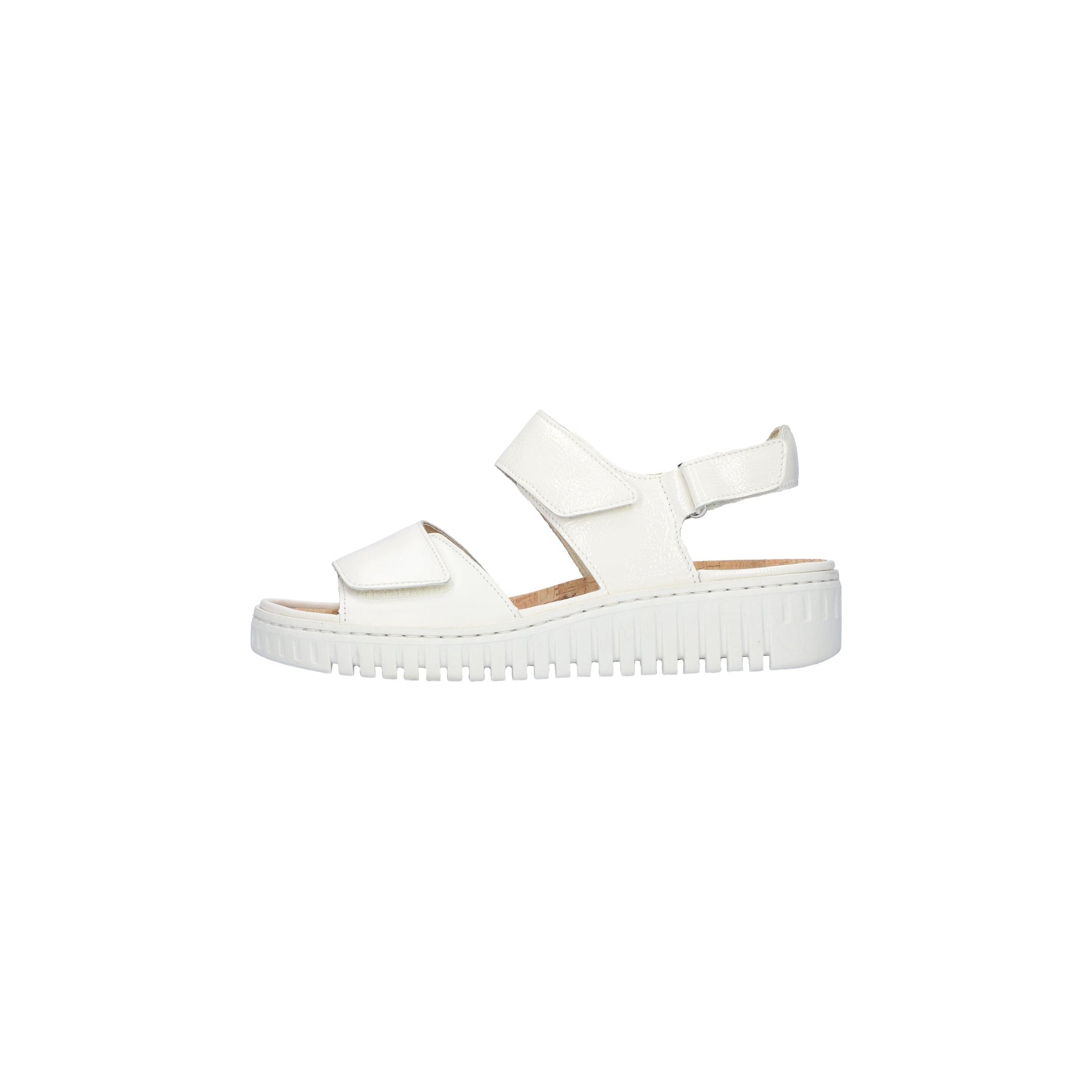 Waldlaufer Willow (955001) - Ladies Sandal in White Patent . Waldlaufer Shoes | Wide Fit Shoes | Wisemans | Bantry | Co. Cork | Munster | Shoe Shop| Ireland
