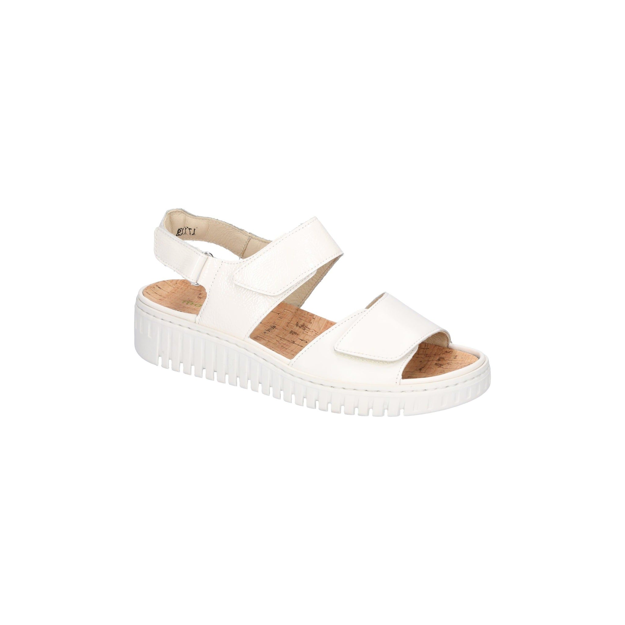 Waldlaufer Willow (955001) - Ladies Sandal in White Patent . Waldlaufer Shoes | Wide Fit Shoes | Wisemans | Bantry | Co. Cork | Munster | Shoe Shop| Ireland