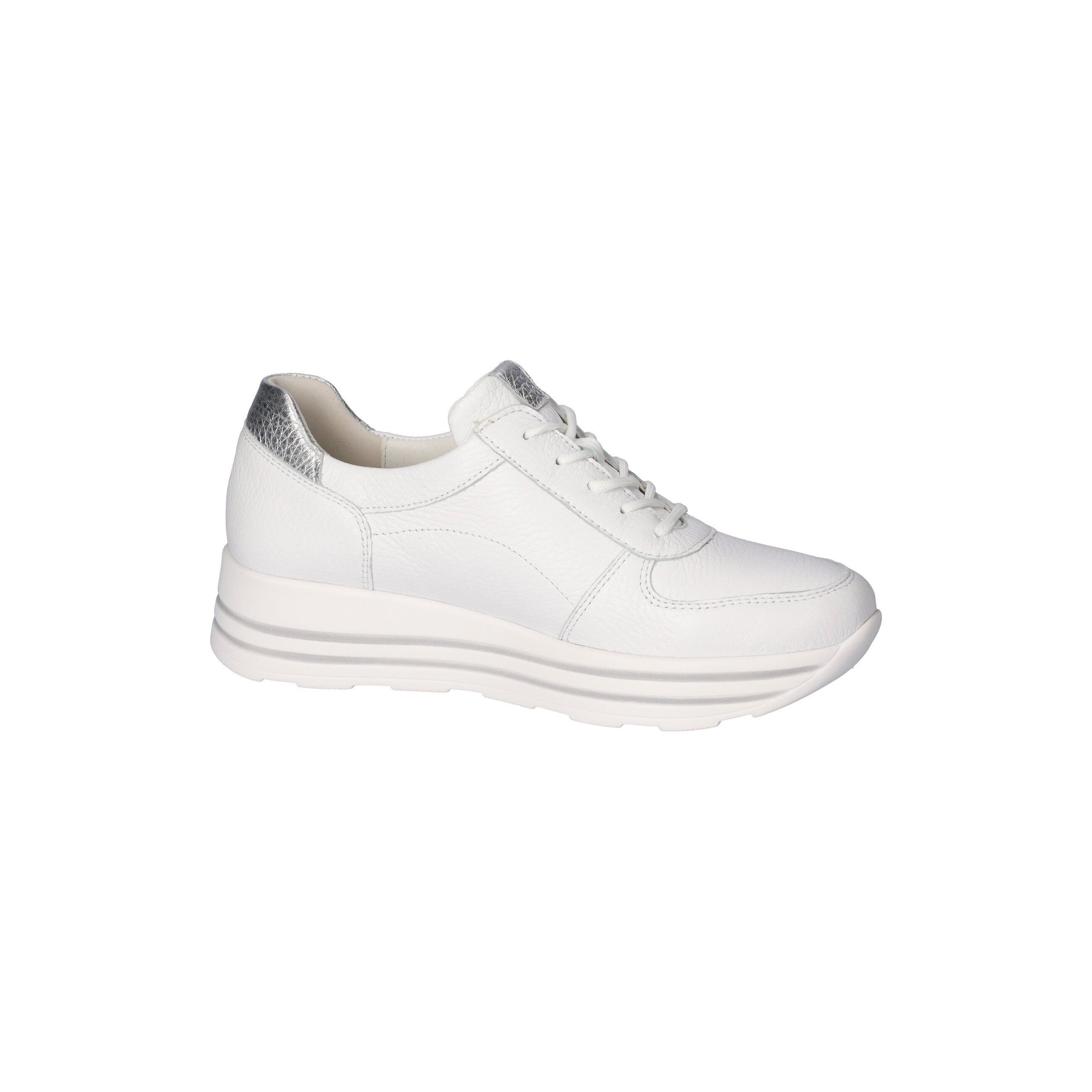 Waldlaufer H-Lana (758009) - Ladies Lace Trainer with Zip in White. Waldlaufer | Wide Fit Shoes | Wisemans | Bantry | West Cork | Munster | Shoe Shop | Ireland