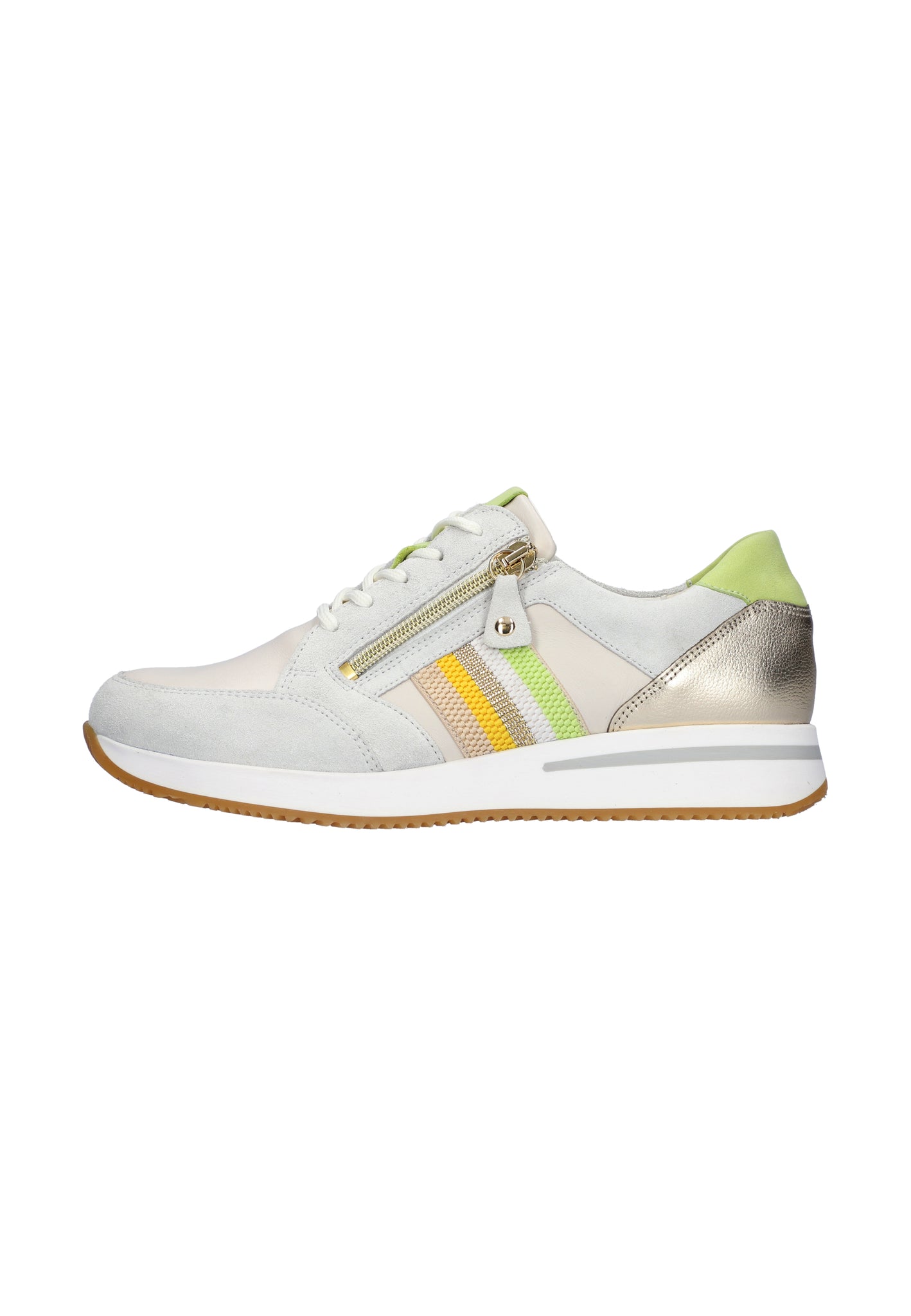 Waldlaufer Agnes (935008)- Ladies Lace with Zip Trainer in Cream Multi |Waldlaufer Shoes | Wide Fit | Wisemans | Bantry | Shoe Shop | Munster | Ireland