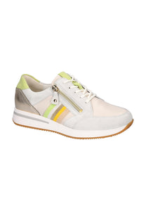 Waldlaufer Agnes (935008)- Ladies Lace with Zip Trainer in Cream Multi |Waldlaufer Shoes | Wide Fit | Wisemans | Bantry | Shoe Shop | Munster | Ireland