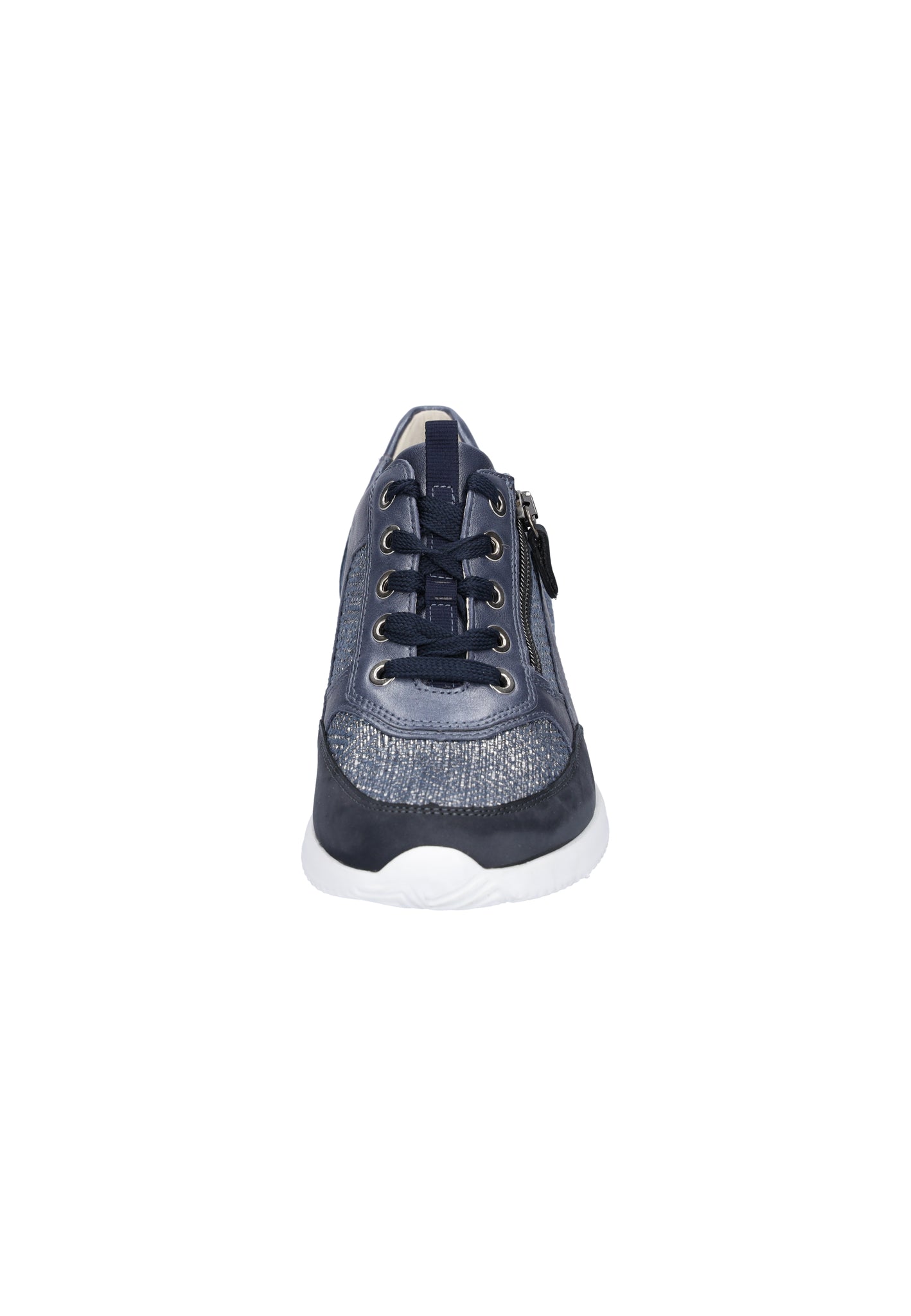 Waldlaufer Himona (980008) - Ladies Low Wedge Lace with Zip In Navy Combi | Waldlaufer Shoes | Wide Fit | Wisemans | Bantry | Shoe Shop | Munster | Ireland