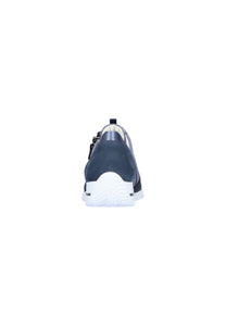 Waldlaufer Himona (980008) - Ladies Low Wedge Lace with Zip In Navy Combi | Waldlaufer Shoes | Wide Fit | Wisemans | Bantry | Shoe Shop | Munster | Ireland