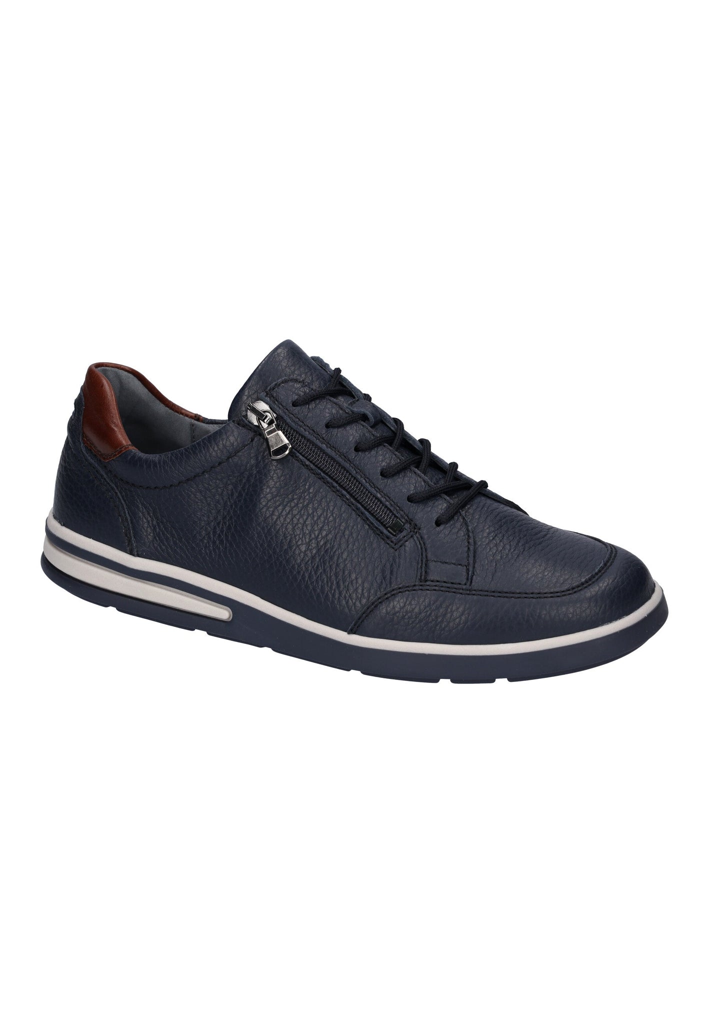 Waldlaufer Klemens (633005)-Mens Wide Fit Lace with Zip Shoe in Navy - Waldlaufer Shoes | Wide Fit | Wisemans | Bantry | Shoe Shop | Munster | Ireland