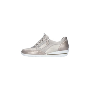 Waldlaufer Himona (980008) - Ladies Low Wedge Lace with Zip Gold Combi | Waldlaufer Shoes | Wide Fit | Wisemans | Bantry | Shoe Shop | Munster | Ireland