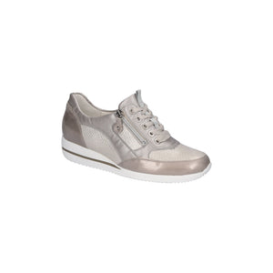 Waldlaufer Himona (980008) - Ladies Low Wedge Lace with Zip Gold Combi | Waldlaufer Shoes | Wide Fit | Wisemans | Bantry | Shoe Shop | Munster | Ireland