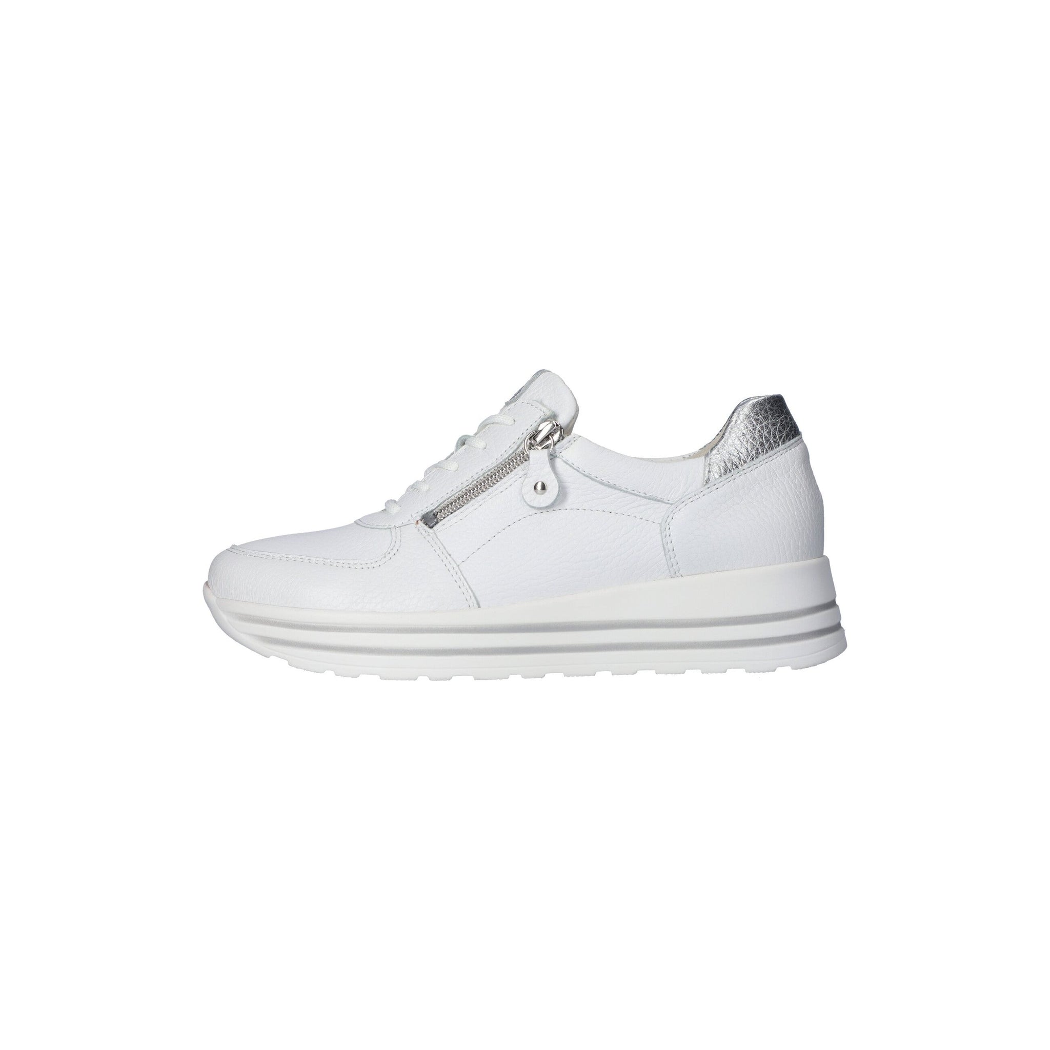 Waldlaufer Lana (7580009)- Ladies Lace with Zip Platform Trainer in White |&nbsp;Waldlaufer Shoes | Wide Fit | Wisemans | Bantry | Shoe Shop | Munster | Ireland