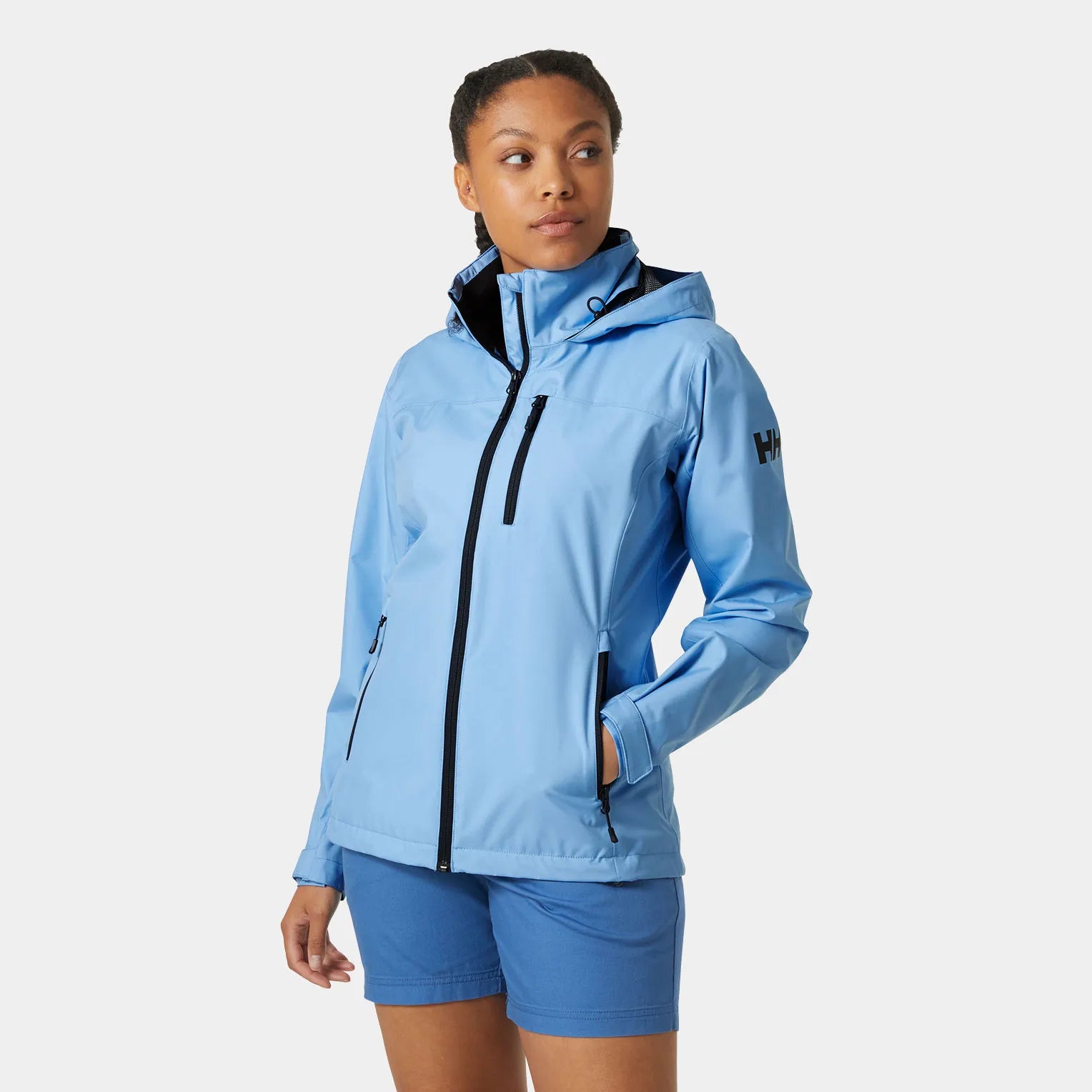 Helly Hansen Crew Midlayer - Ladies Jacket with Hood - Bright Blue