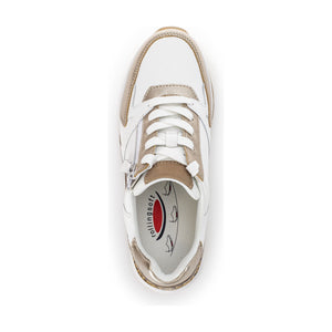 Gabor Rolling Soft Adora (66.878.53)-- Ladies Lace with Zip Trainer in White/Gold Gabor Shoes | Rolling Soft | Wisemans | Bantry | Shoe Shop | West Cork | Munster