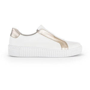 Gabor Wye (23.335.23) - Ladies Slip On Trainer in White& Rose . Gabor Ladies Shoes Boots and Sandals | Wisemans | Bantry | West Cork | Ireland