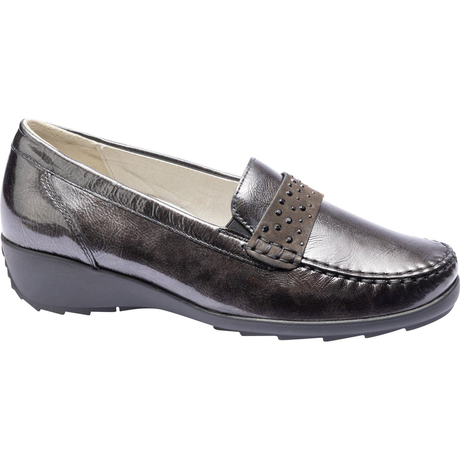 Waldlaufer Hanin (348501) - Ladies Slip On Shoe in Black Patent | 