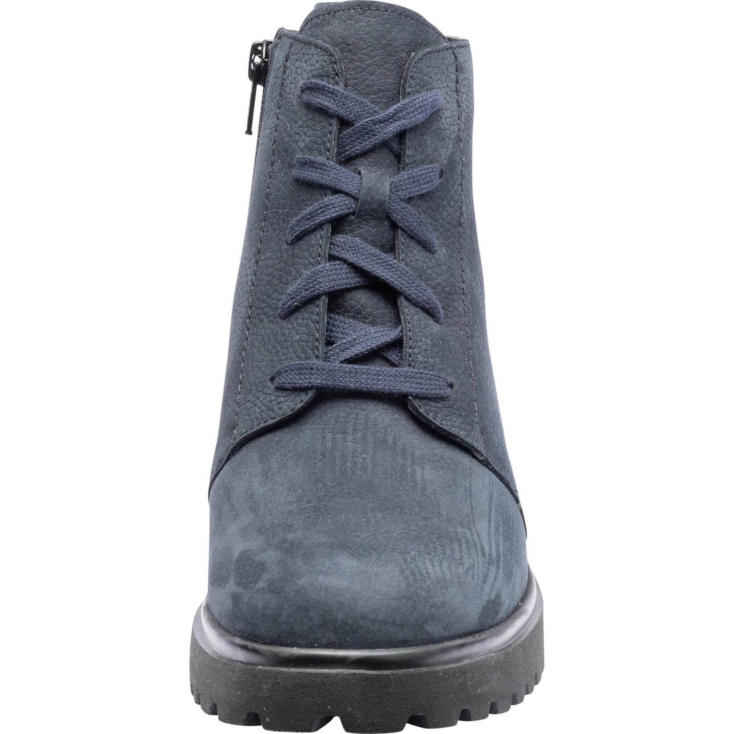 Waldlaufer Luise (716807) - Ladies Lace-up Boot with Zip in Navy Nubuck . Waldlaufer Shoes & Boots | Wide fit Shoes | Wisemans | Bantry | West Cork | Cork | Ireland