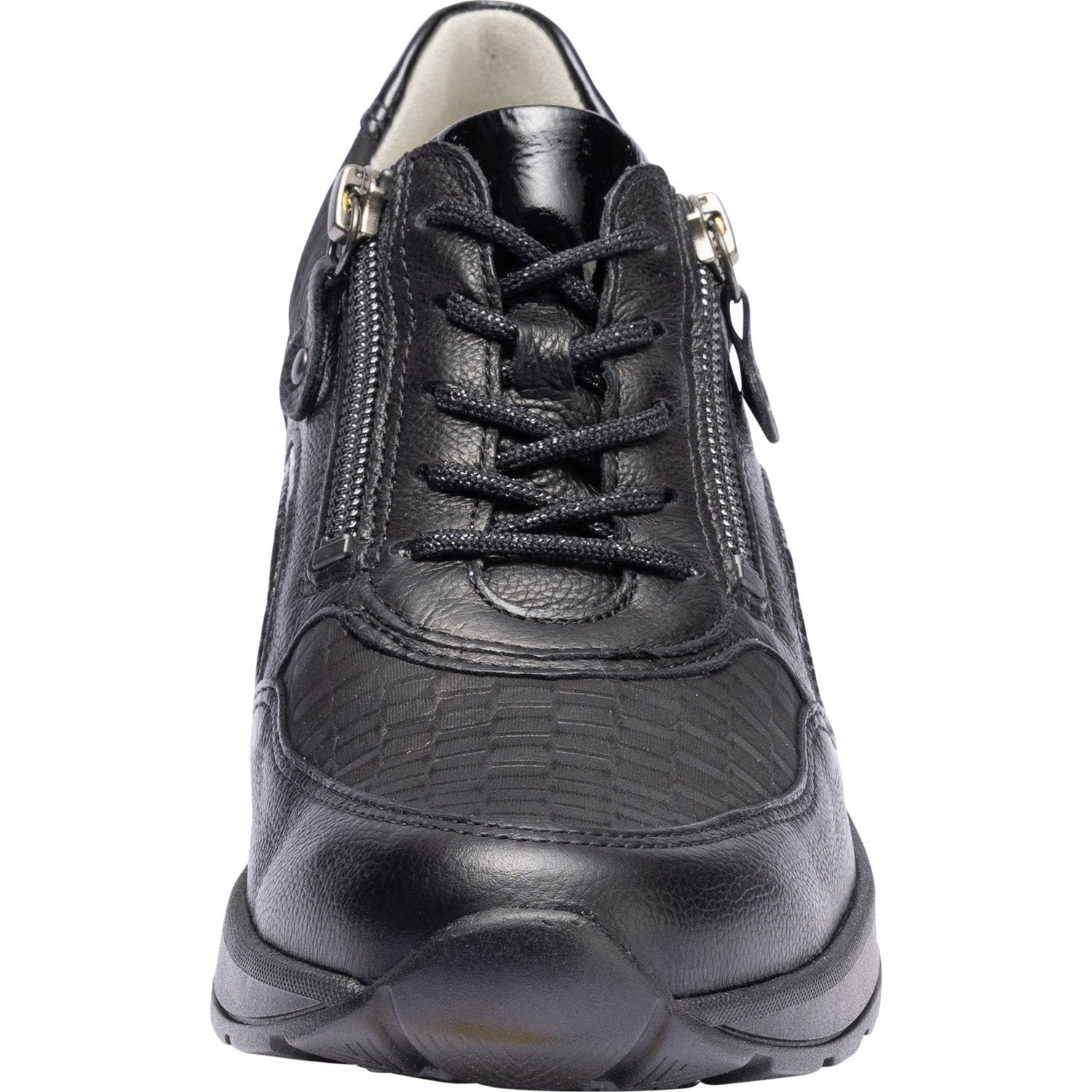 Waldlaufer Clara(939011)- Ladies Lace Wedge Shoe  With Double  Zip in Black.Waldlaufer  | Wide Fit Shoes | Wisemans | Bantry | West Cork | Ireland