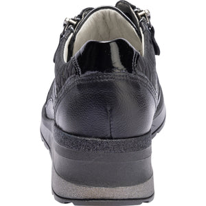 Waldlaufer Clara(939011)- Ladies Lace Wedge Shoe  With Double  Zip in Black.Waldlaufer  | Wide Fit Shoes | Wisemans | Bantry | West Cork | Ireland