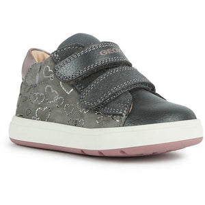 Geox Biglia (B044CC)- Girls Velcro Ankle Boot in Grey. Geox Shoes | Childrens Shoe Fitting | Wisemans | Bantry | West Cork | Ireland