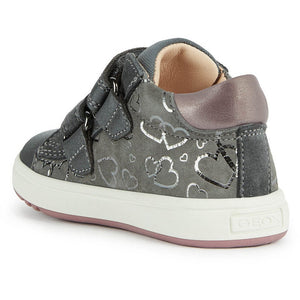 Geox Biglia (B044CC)- Girls Velcro Ankle Boot in Grey. Geox Shoes | Childrens Shoe Fitting | Wisemans | Bantry | West Cork | Ireland