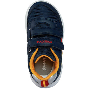 Geox Sprintye(B354UC) - Boys Velcro Trainer in Navy/Yellow .Geox Shoes | Childrens Shoe Fitting | Wisemans | Bantry | West Cork | Ireland