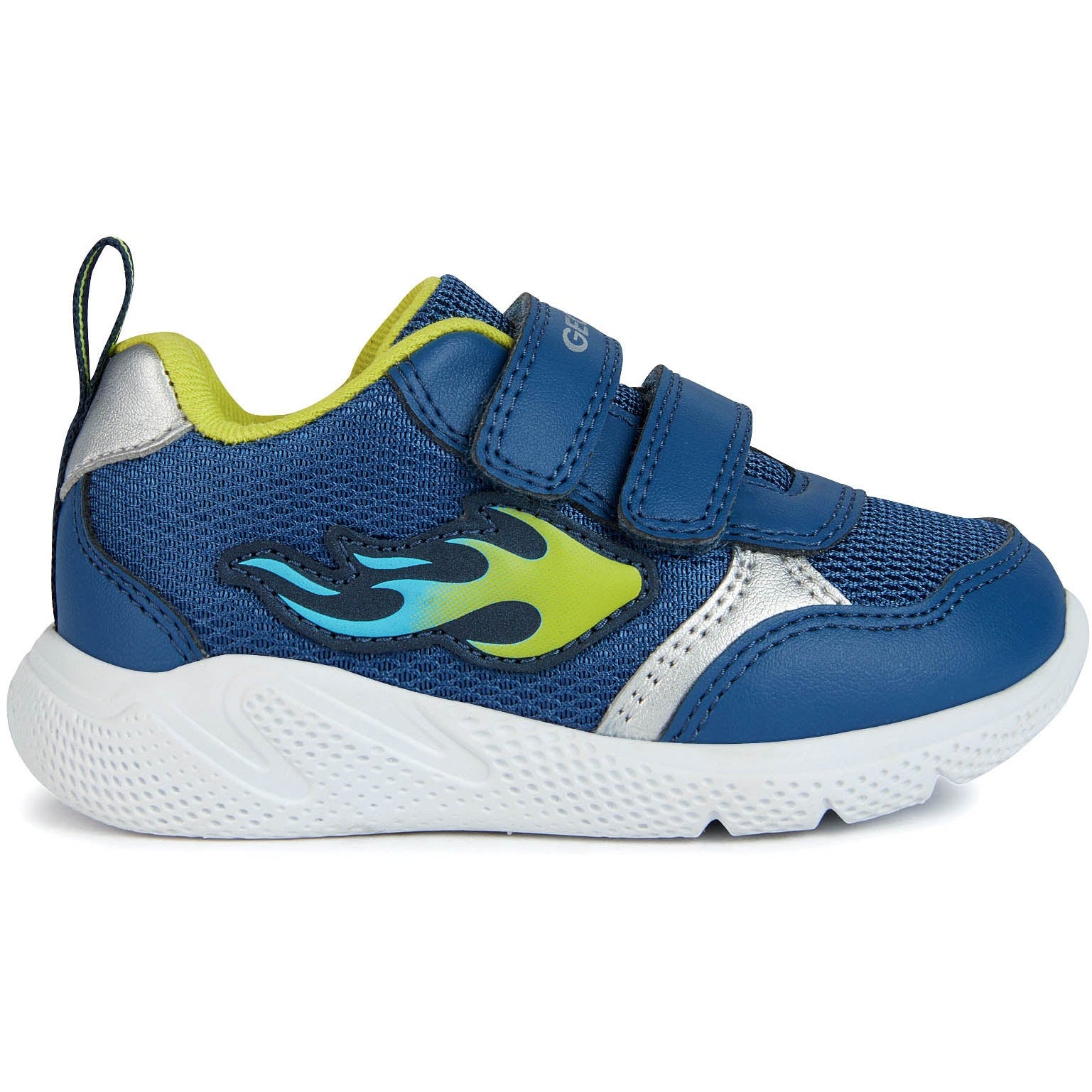 GEOX Sprintye(B354UC)- Boys Velcro Trainer in Jeans/Lime.  Geox Shoes | Childrens Shoe Fitting | Wisemans | Bantry | West Cork | Ireland