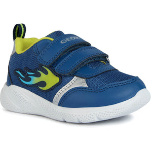 GEOX Sprintye(B354UC)- Boys Velcro Trainer in Jeans/Lime.  Geox Shoes | Childrens Shoe Fitting | Wisemans | Bantry | West Cork | Ireland