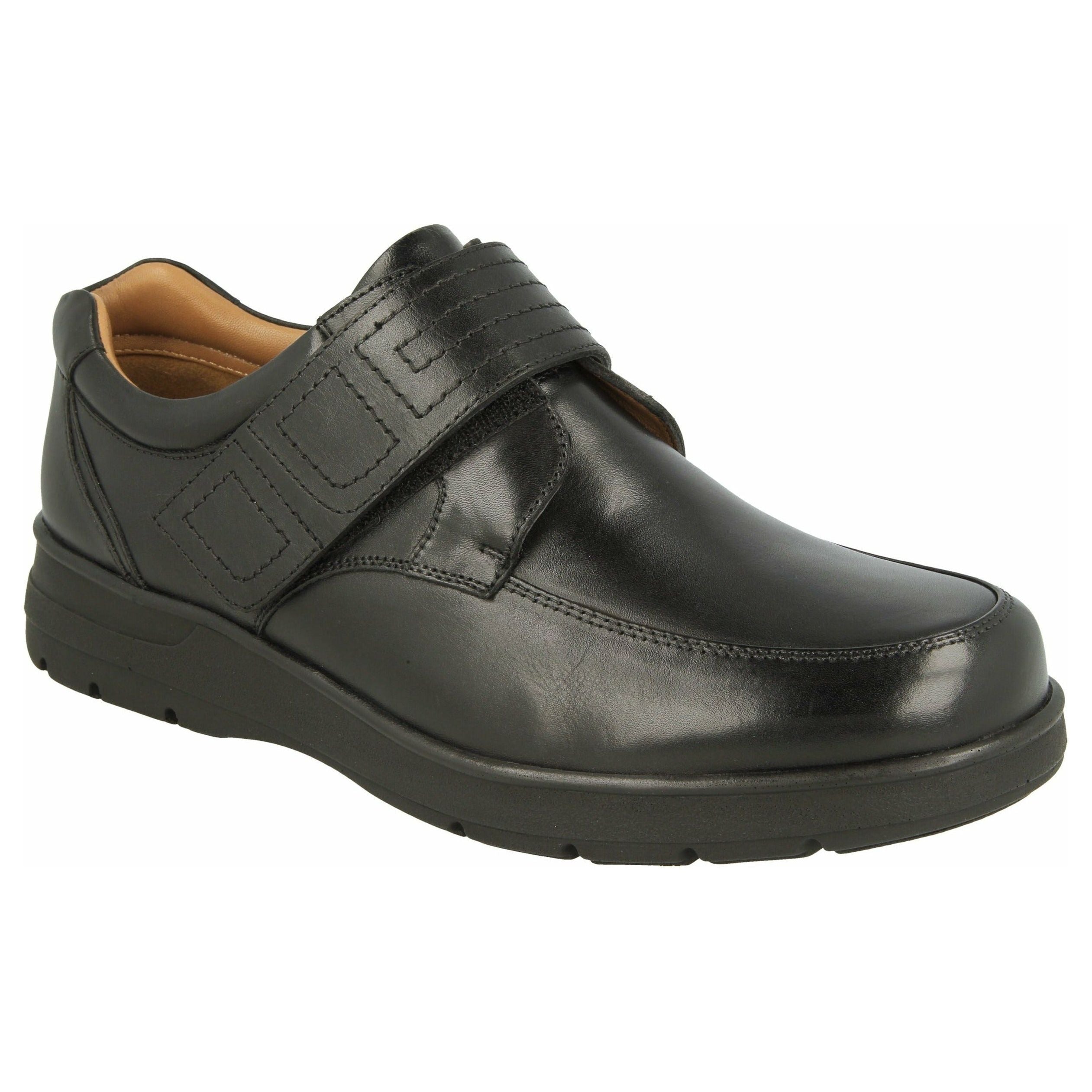 Easy B Bahamas Men's Wide Fit Velcro Shoe in Black