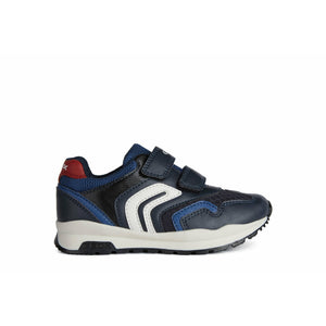 Geox Pavel - Boys Velcro Trainer in Navy/Red