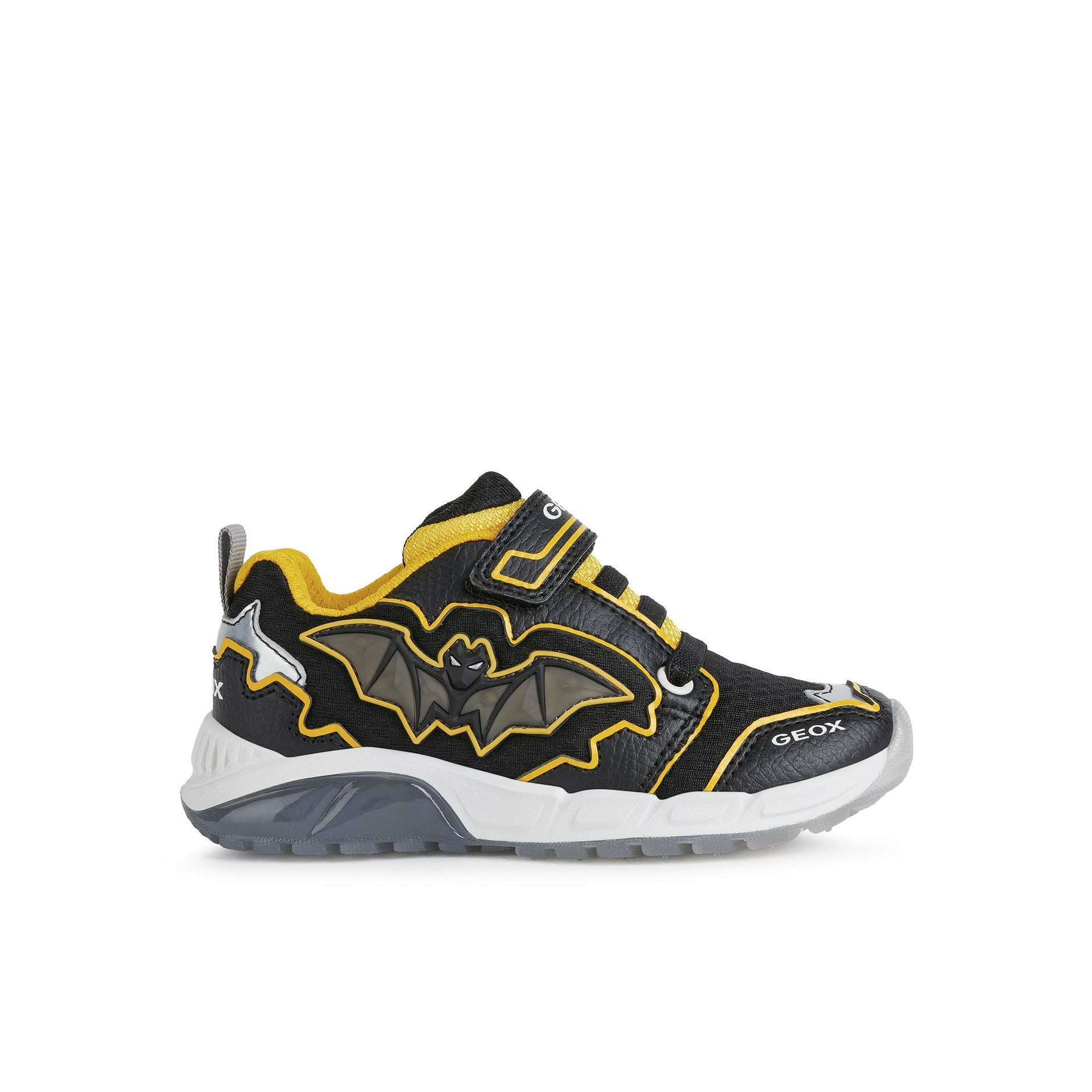 Geox Spaziale  - Boys Velcro Trainer with Lights in Black/Yellow | Geox Shoes | Childrens Shoe Fitting | Wisemans | Bantry | West Cork | Ireland