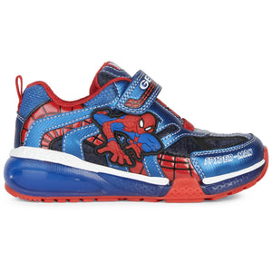Geox Bayonyc (J26FEB) - Spiderman  Velcro Trainer in Blue/Red with Lights .Geox Shoes | Childrens Shoe Fitting | Wisemans | Bantry | West Cork | Ireland
