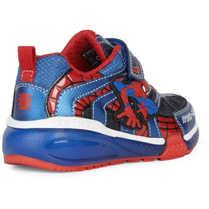 Geox Bayonyc (J26FEB) - Spiderman  Velcro Trainer in Blue/Red with Lights .Geox Shoes | Childrens Shoe Fitting | Wisemans | Bantry | West Cork | Ireland
