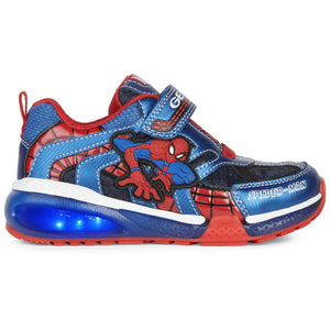 Geox Bayonyc (J26FEB) - Spiderman  Velcro Trainer in Blue/Red with Lights .Geox Shoes | Childrens Shoe Fitting | Wisemans | Bantry | West Cork | Ireland
