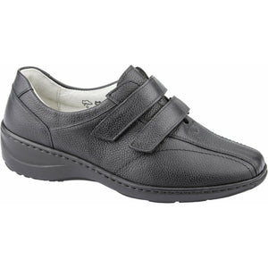 Waldlaufer Kya - Ladies Wide Fit Black Velcro Shoe