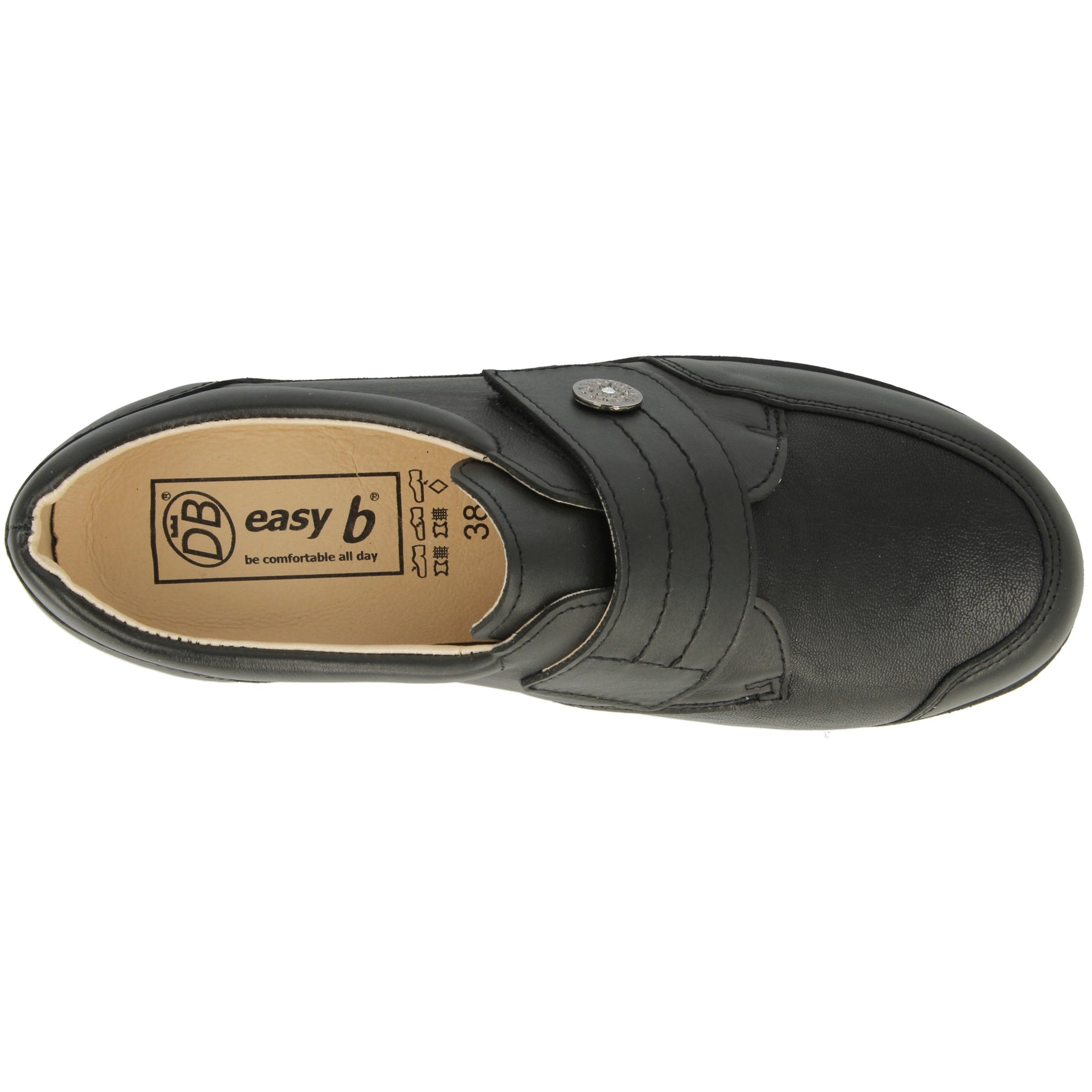 Easy B Royston (68182)- Ladies Wide Fit Velcro Shoe In  Black in 2V . Easy B Shoes | Wide Fit Shoes | Personal Shoe Fitting Service | Wisemans | Bantry | West Cork | Munster | Ireland