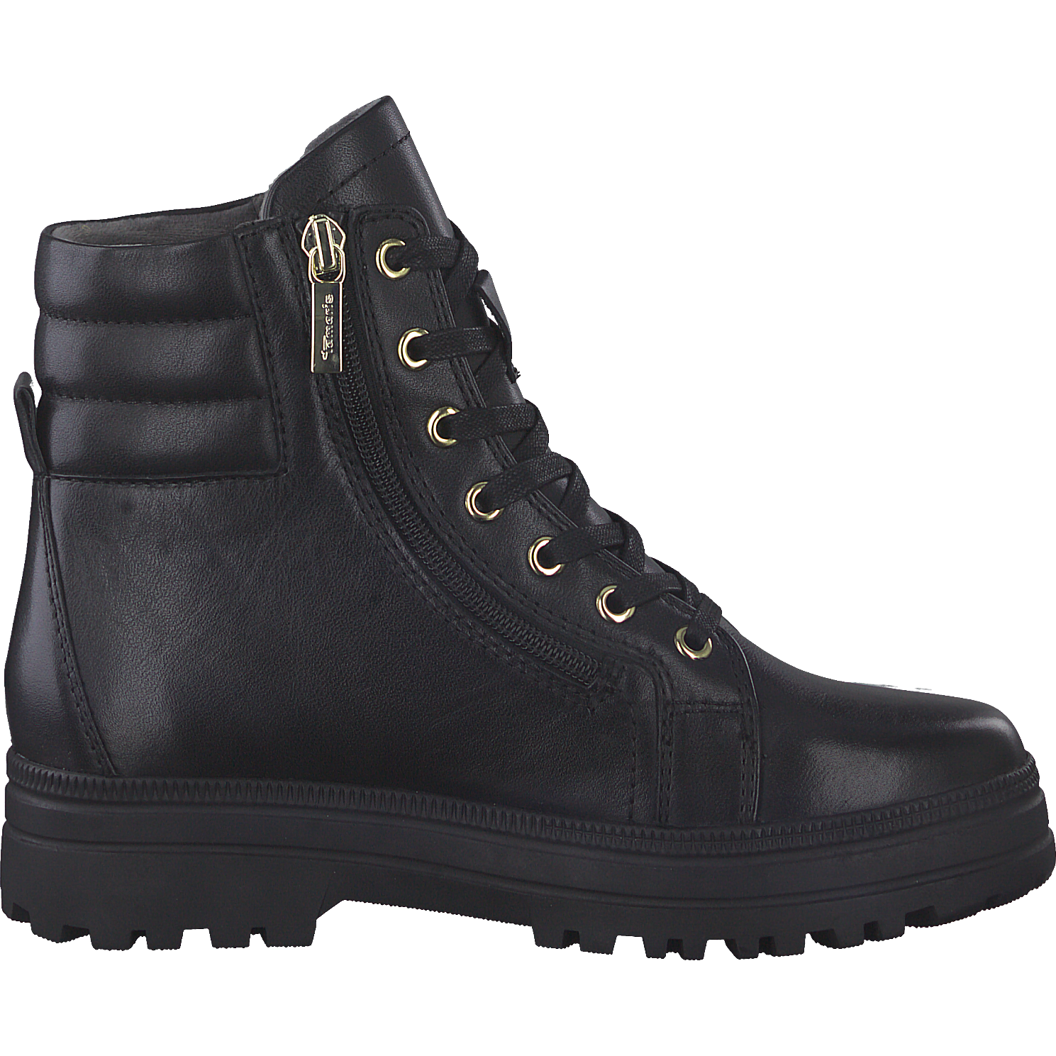 Tamaris (8-8-85215) - Ladies Ankle Boot with lace & zip in Black . Tamaris Comfort Shoes | Wisemans | Bantry | West Cork | Munster | Ireland